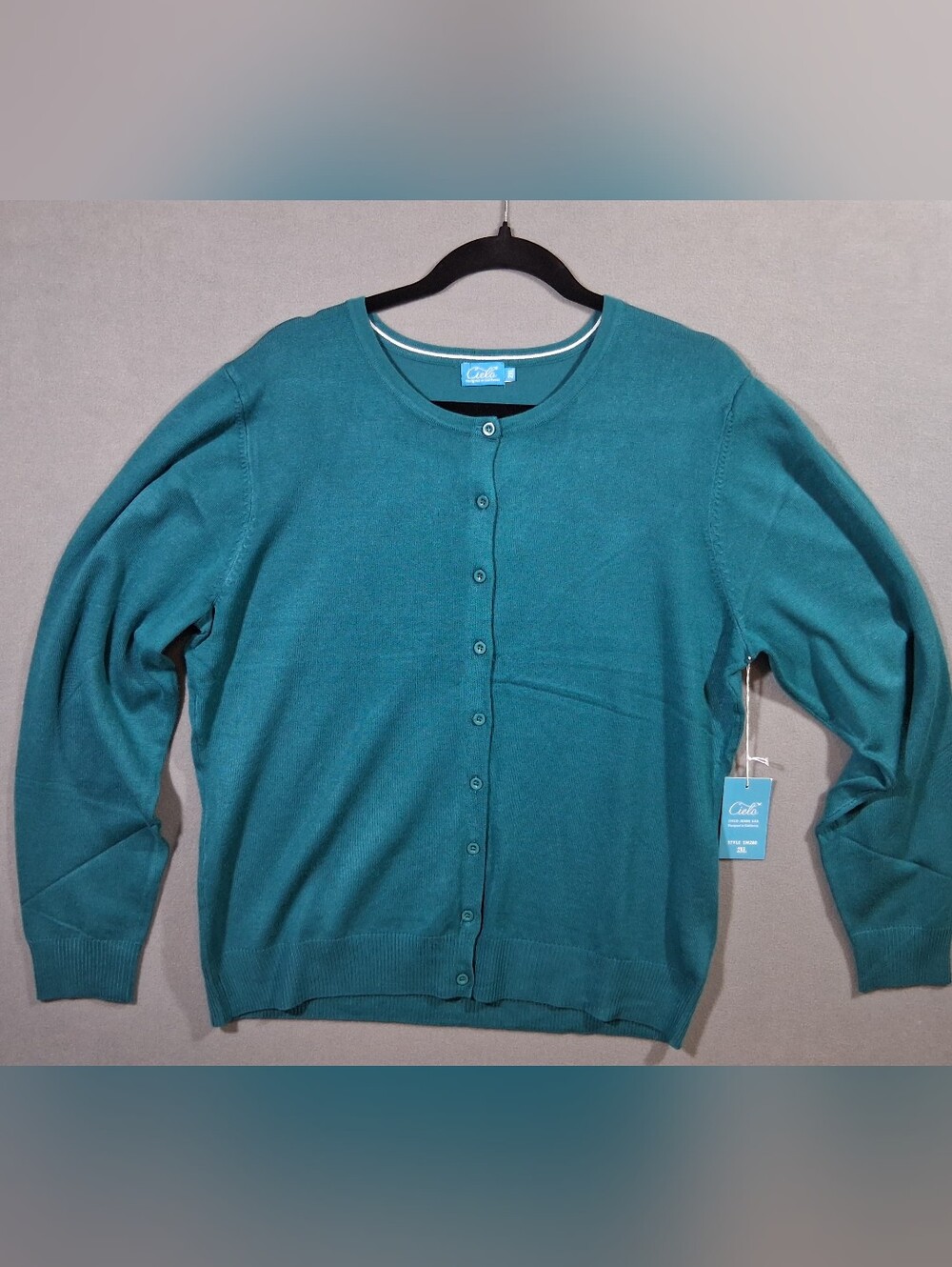 Women's 2XL NWT Cielo LS Cardigan Emerald Soft Cozy Quiet Luxury